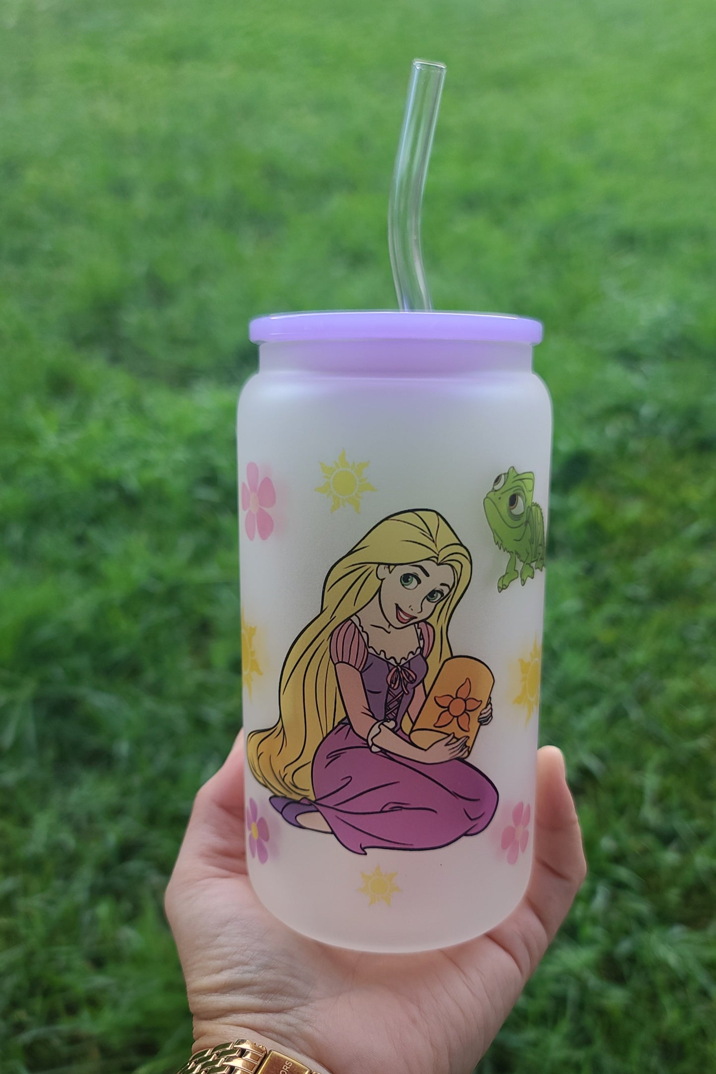 Princess Inspired 16oz Frosted Glass Cup