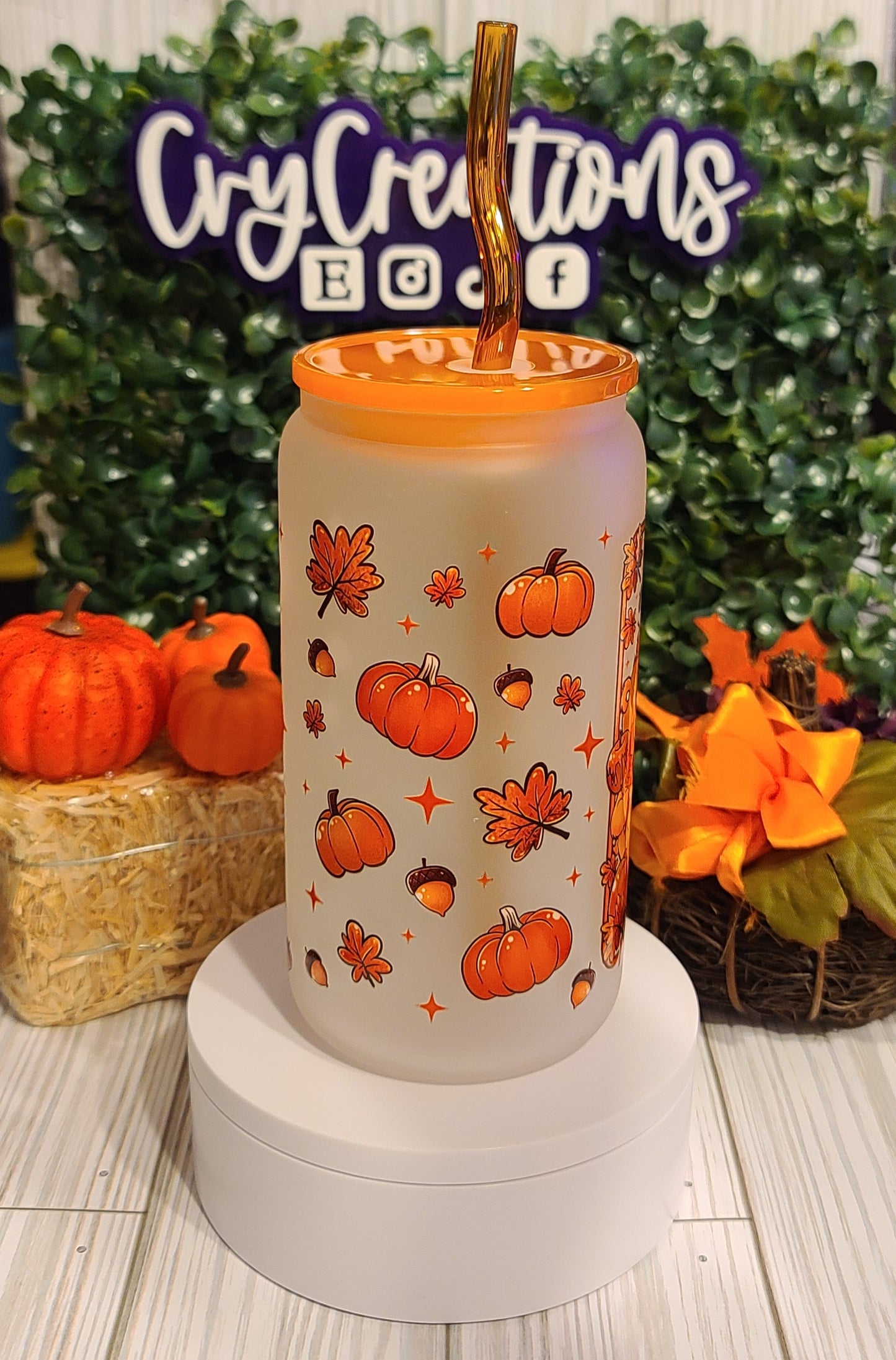 Cute Bears Fall 16oz glass cup