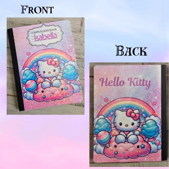 Cute H Kitty Cloud Composition Notebook
