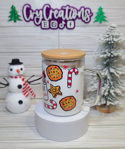Santa Milk and Cookies Glass Mug