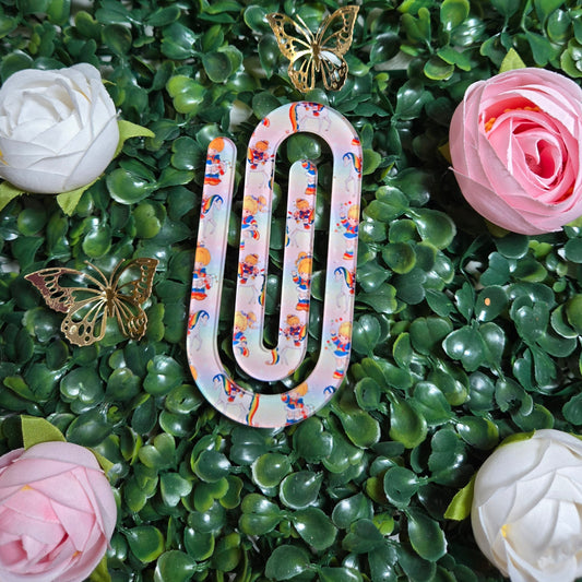 Jumbo Paper Clip Acrylic Cute Rainbow Doll