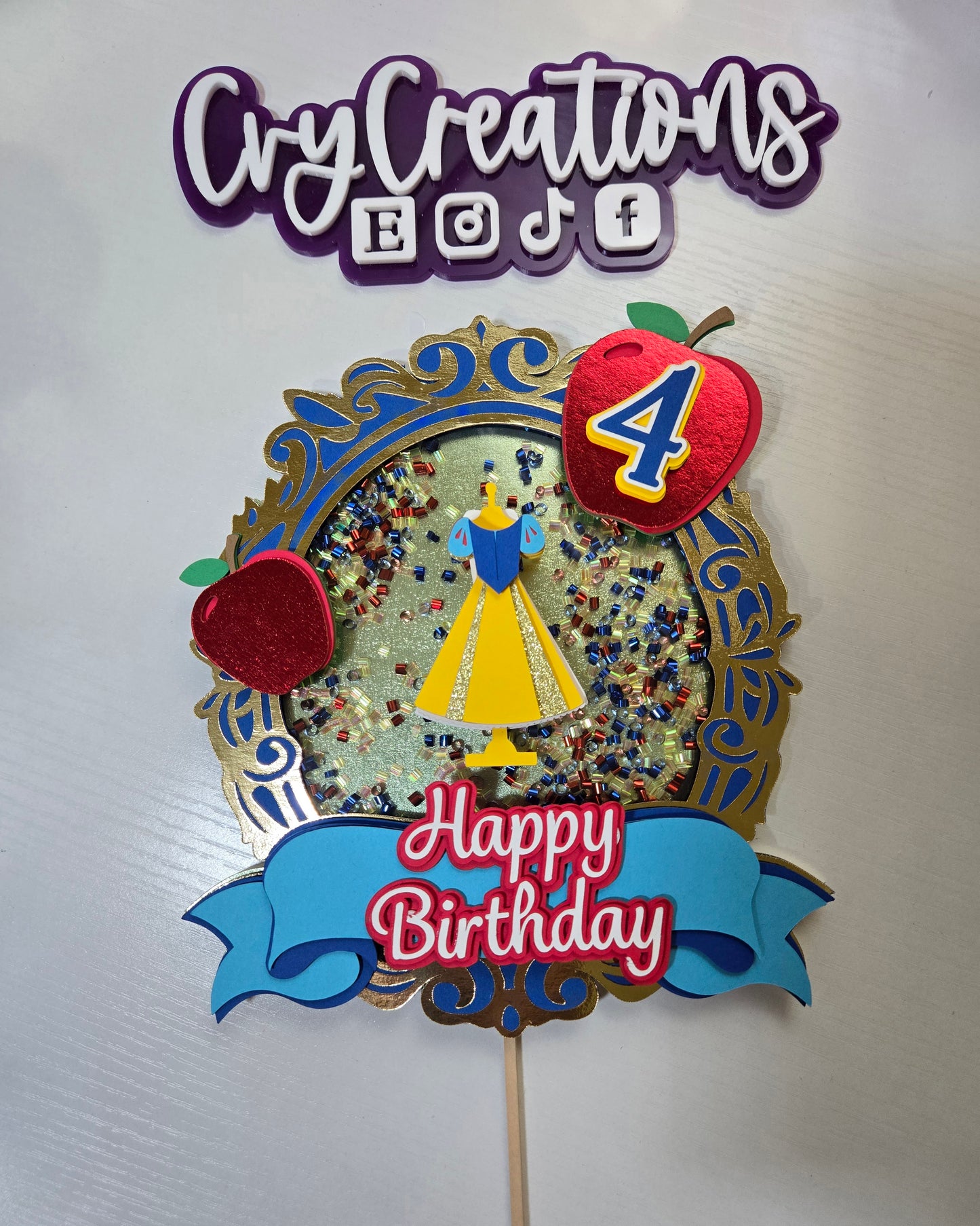 Princess 3D Cake Topper Shaker