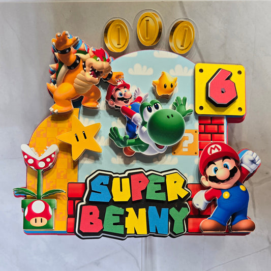 Super Mario 3D cake topper