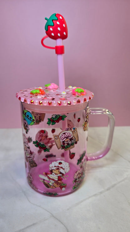 Strawberry Pink Glass Mug