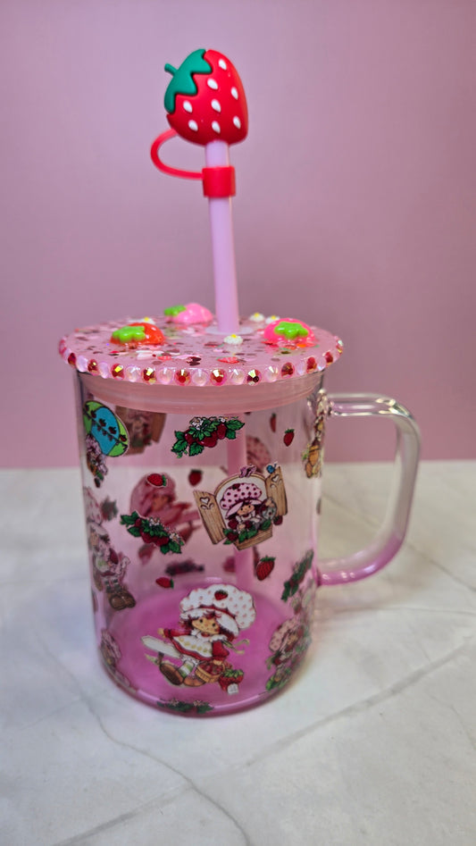 Strawberry Pink Glass Mug