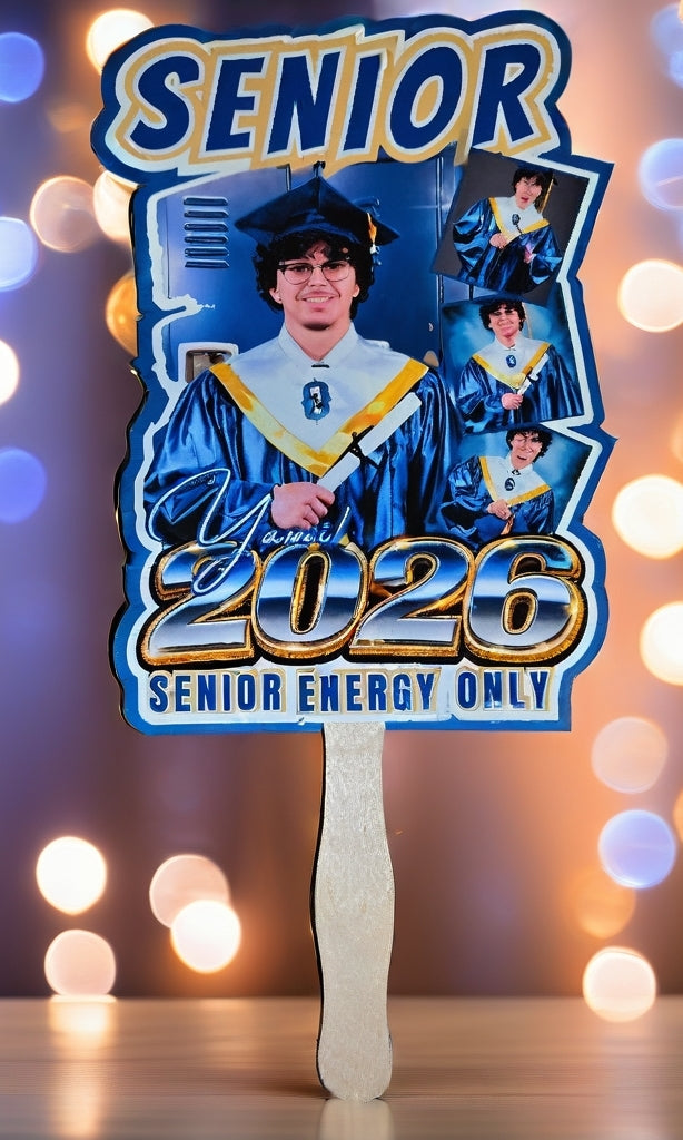 Custom Graduation Fan, Class of 2026, Handheld Paddle