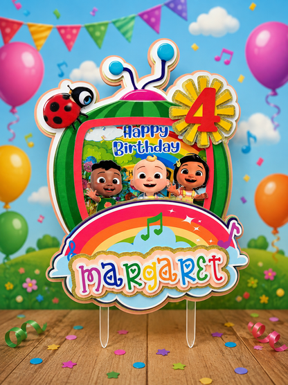 Birthday 3D Cake Topper Shaker